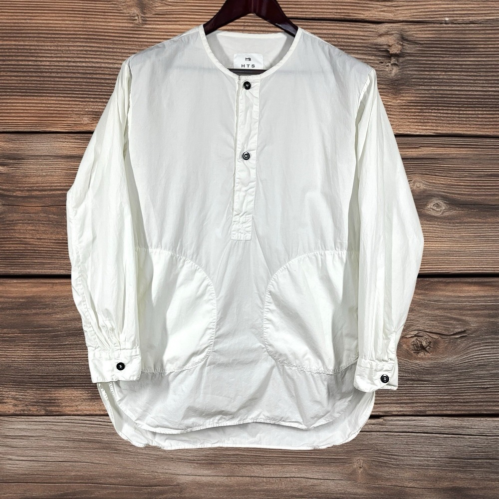 Harrow Town Stores HTS Popover Henley Mens M Cotton Long Sleeve Casual Japan